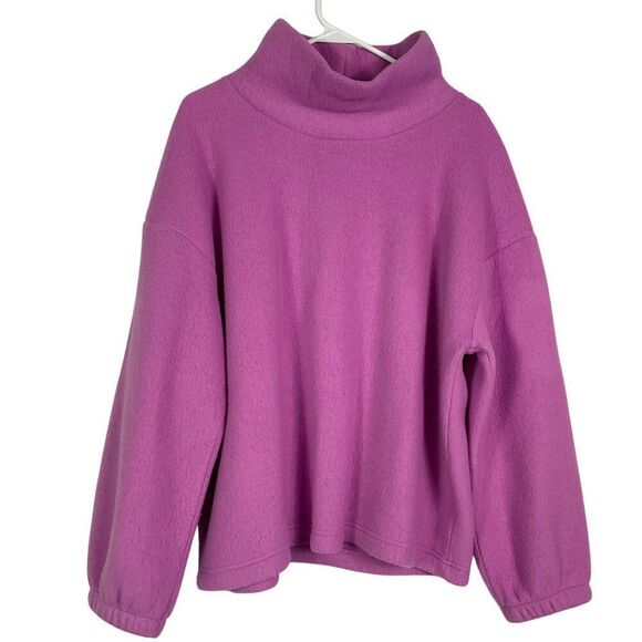 GAP Polar Fleece Pullover Turtleneck Sweatshirt in Intense Orchid, women's XL - Picture 2 of 8